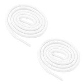 BCB Wear Round Shoelaces 3/16" Thick Solid Colors for All Shoe Types Several Lengths (White-36)