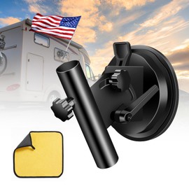 EZIRVLIFE RV Flag Mount, Suction Cup Flag Holder, RV Flag Pole Kit Adjustable Angle, Suction Cup Flag Holder for RV, Truck, Trailer, SUV - WLL of 260LBS