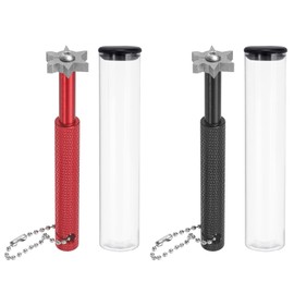 PATIKIL Groove Sharpener with 6 Heads, 2 Pieces Golf Club Sharpeners Re-Grooving Sharpening Tool and Cleaner for U & V-Grooves Utility Clubs, Black, Red