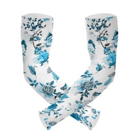 Vintage Rose Peony Poppy Humming Birds Arm Sleeve UV Sun Protection Cooling Long Sports Compression Arms Cover Tattoo Sleeves Perfect for Baseball Football Basketball Running - 2 Pack