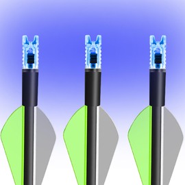 KEAUP 6 Pack Crossbow Lighted Nocks for Bolts with .285”/.297”/.300”/.305” Bushings Half-Moon Light up Knocks (Blue)