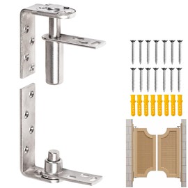 Double Swinging Saloon Door Hinges, Self-Return, 304 Stainless Steel, 50 lbs Load Bearing,Also Used for Cafe/Bar or Courtyard Doors(Silver-1set)