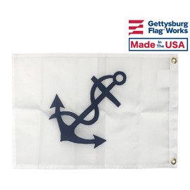 12x18" Fleet Captain Boat Flag, Nautical Marine Grade Fully Stitched, Embroidery and Applique, Durable All-Weather Nylon with grommets for Outdoors, Made in USA