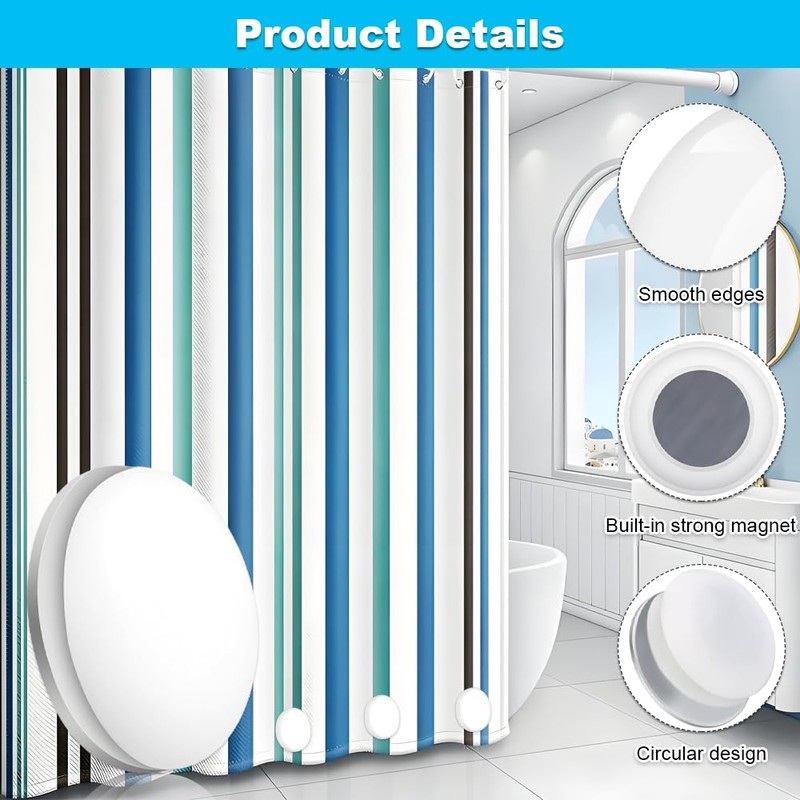 Magnetic Shower Curtain Weights,10PCS Magnetic Curtain Weights,Waterproof Drapery Clips for