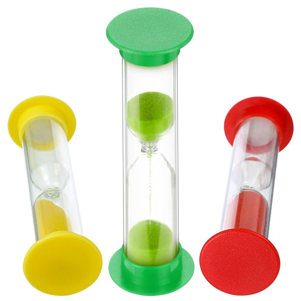 3 Pieces Sand Timer 3 Hourglasses Game Timer Sand, 3 mins / 5 mins/ 10 mins Hourglass Timer for Kids and Adult, Home, Office, Game, Kitchen Decoration Timers