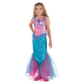 Girls Pink & Blue Sea Life Mermaid Dress Costume Size Small (46)