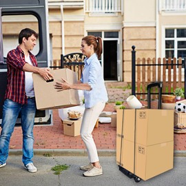 Folding Hand Truck- 290 Lbs Trolley Utility Cart, Portable 4-Wheels Lightweight Utility Cart,130KG Heavy Duty Luggage Cart for Moving Airport Travel Shopping and Office Use