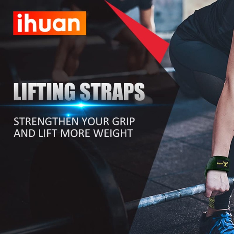 ihuan Wrist Straps for Wrist-Straps Weightlifting - 21 inches Lifting