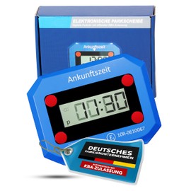 Thomatex Electronic Parking Disc with KBA Approval - Automatic Parking Time Activation, Summer/Winter Time Change, Night Mode - 2 Displays