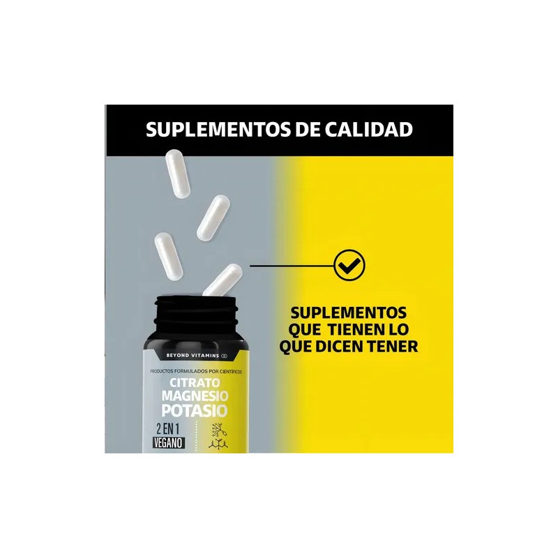 Citrato de Magnesio y Potasio Beyond Vitamins con Plátano y