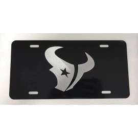 BLVD Houston Texans LOGO Car Tag Diamond Etched on Aluminum License Plate