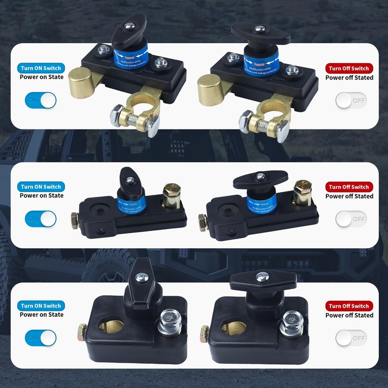 Battery Disconnect Switches 12V/24V, Heavy Duty Battery Shut Off Switch,