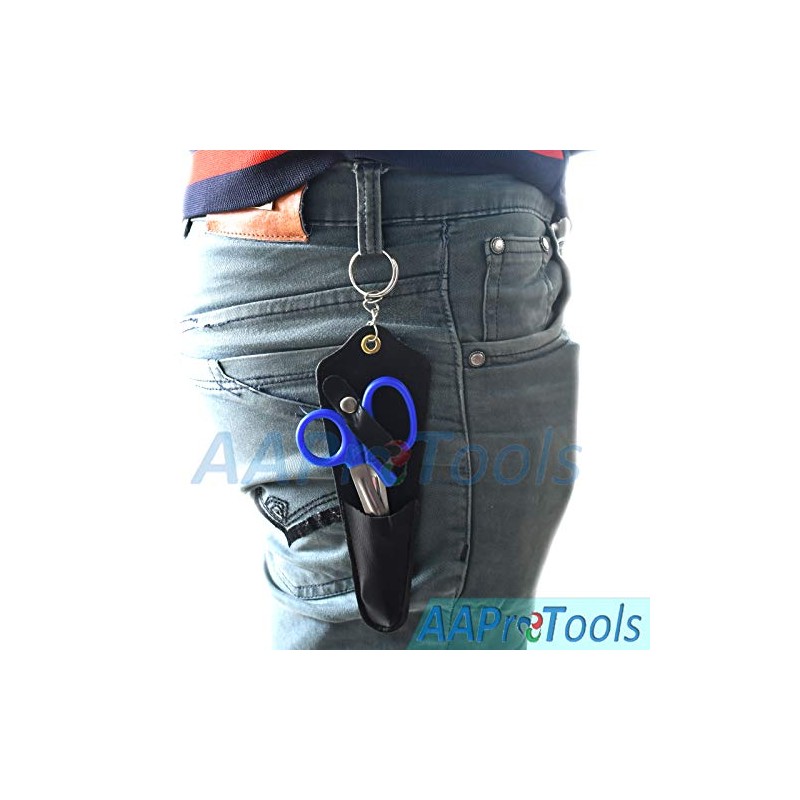 AAProTools Premium Shears with Leather Pouch Belt Clip Ring -