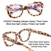 FEISEDY Retro Reading Glasses Thick Square Big Frame Blue Light
