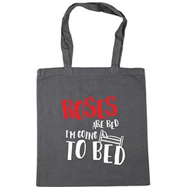 Hippowarehouse Roses are red I'm going to bed Tote Shopping Gym Beach Bag 42cm x38cm, 10 litres