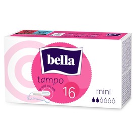 bella Mini Tampons in Pack of 5 (5 x 16 Pieces) Dermatest: Excellent, Absorbent and Comfortable Tampons for the Period, Easy to Open with Easy Twist System