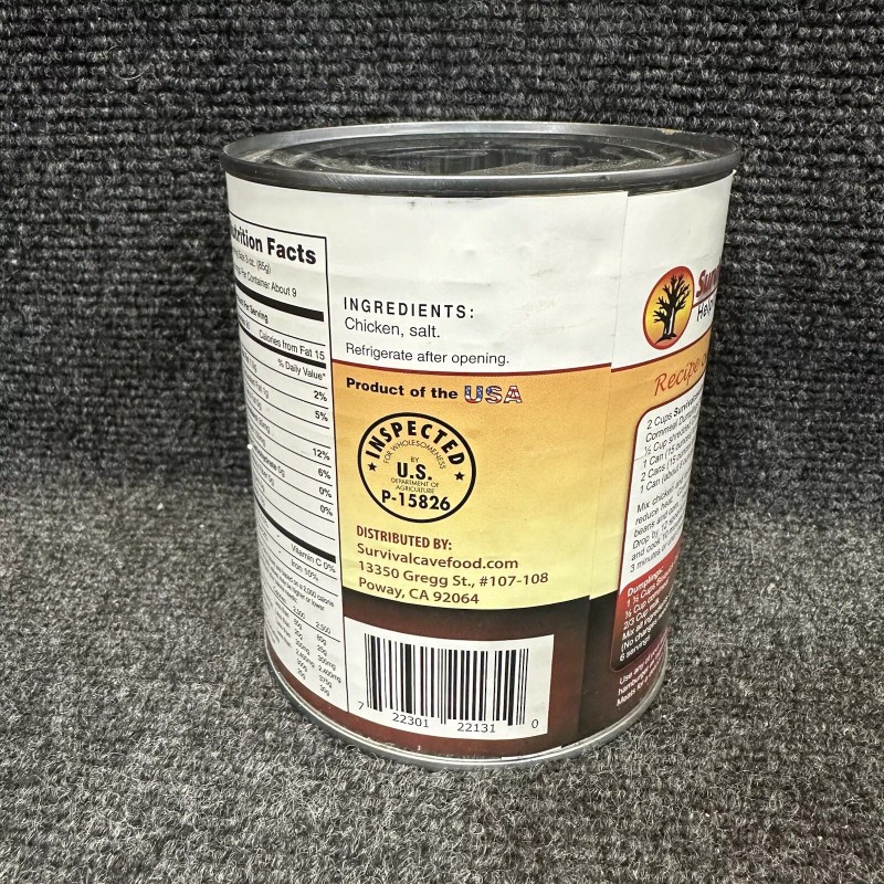 Survival Cave Food USDA Inspected Heat & Serve Chicken Long