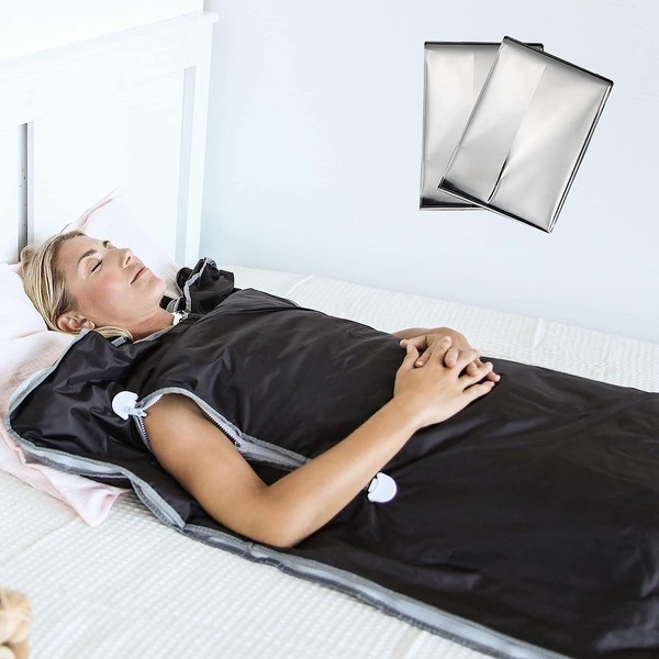 LifePro Sauna Blanket for Detoxification - Portable Far Infrared Sauna for Home Detox Calm Your Body and Mind Regular Black