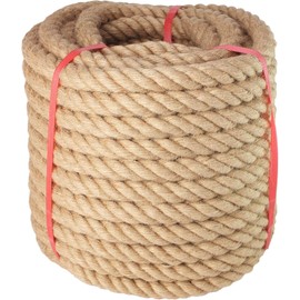 Manila Rope 1 Inch x 150 Feet, Twisted Thick Rope for Landscaping, Crafts, Sporting,Marine, Projects and Tie-Downs