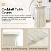 Fhberni 32x43 Inch Round Spandex Cocktail Tablecloth with Skirt 2
