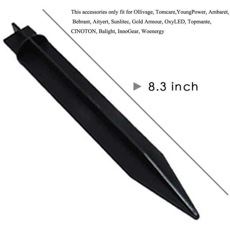 Ollivage Plastic Spikes Ground Stakes Solar Torch Lights, 4 Pack