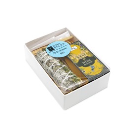 SOUL STICKS Manifesting Intention's Kit Gift Set with Sage, Spell Herbal Oil, Palo Santo Stick and 4 Selenite Wand in White Gift Box (Better Business)