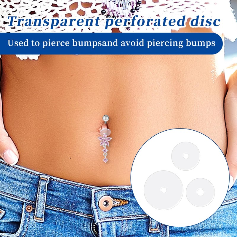 JIYIN Clear Piercing Discs for Silicone Healing Earrings, Silicone Perforated