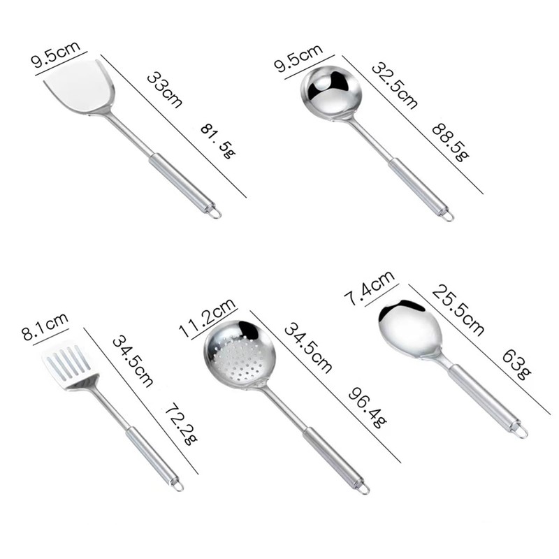 5Pcs Stainless Steel Cooking Utensils Set, Stainless Steel Kitchen Utensils,