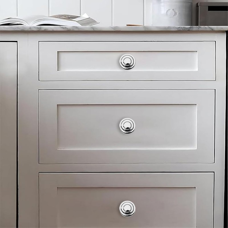 ZAUYX 10 Pack Solid Polished Chrome Knob Hardware Cabinet Handles