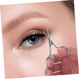 Tijeras Pequeñas De Belleza y Aseo, Tijeras Multifuncionales De Cejas y Vello Nasal, Acero Inoxidable Plateado, Tamaño Compacto, Uso Doméstico y Personal, Diseño De Hoja Recta Punta Fina