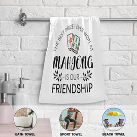 WTPNCZK Mahjong Hand Towel Set of 2 Mahjong is Our Friendship Fingertip Towel Soft Absorbent Tea Towels for Kitchen Bathroom
