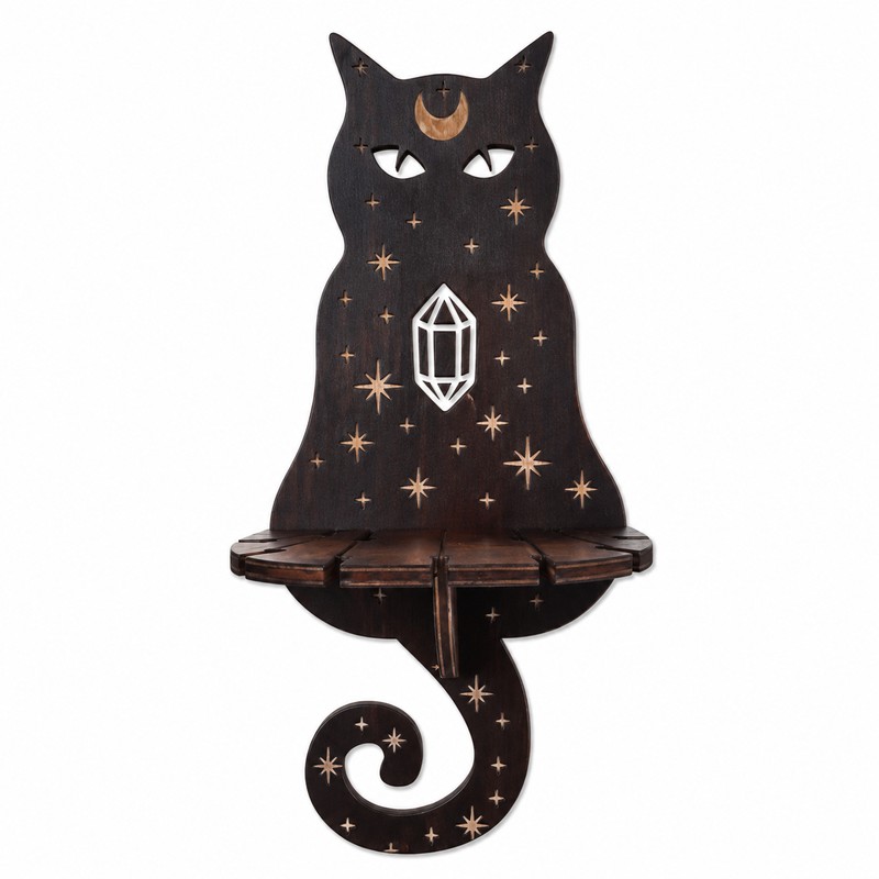 Cat Wall Shelf for Candle & Small Item Display –