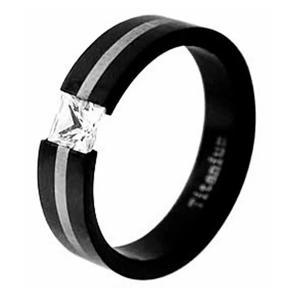Our Own TITANIUM Black Plated TENSION RING with Gray Accent
