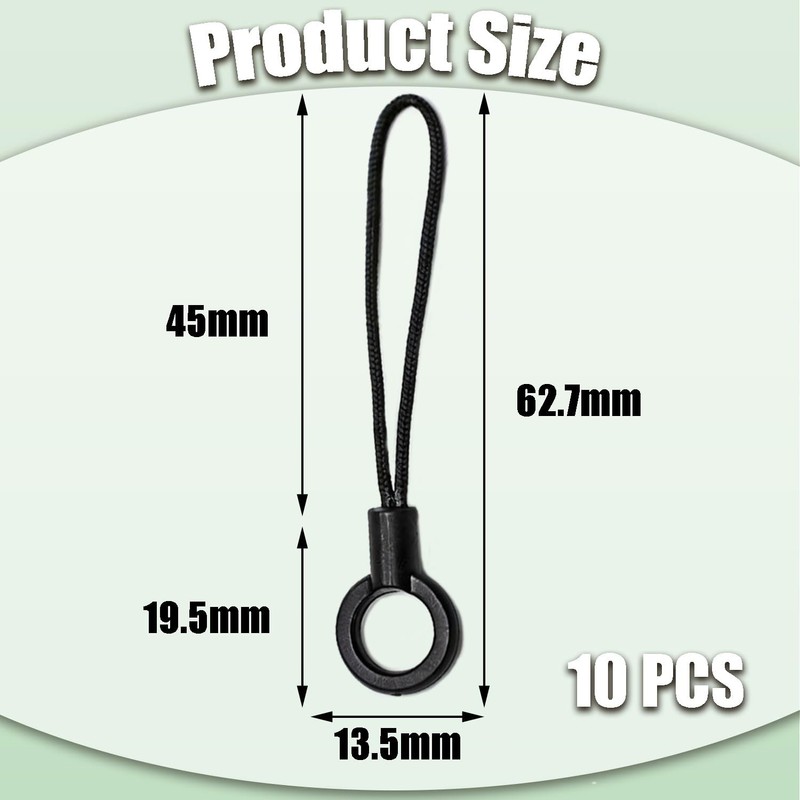 LvYiLinggg Multifunctional Phone Straps, String Parts, Black, 10 Pieces, Pine