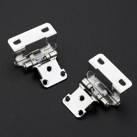 Ravinte 10 Pack 5 Pairs Semi-Overlay 1/2 inch Self-Closing Face Frame Cabinet Hinges Polished Chrome Half Wrap-Around Kitchen Cabinet Door Hinges Face Mount Cabinet Hardware