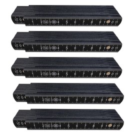 BDHYYM Pack of 5 Folding Ruler 1 m Plastic Folding Ruler Extra Shatterproof Ruler Black for DIY Home, Hobby & Workshop