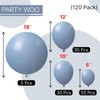 PartyWoo Dusty Blue Balloons 120 pcs Different Sizes of 18
