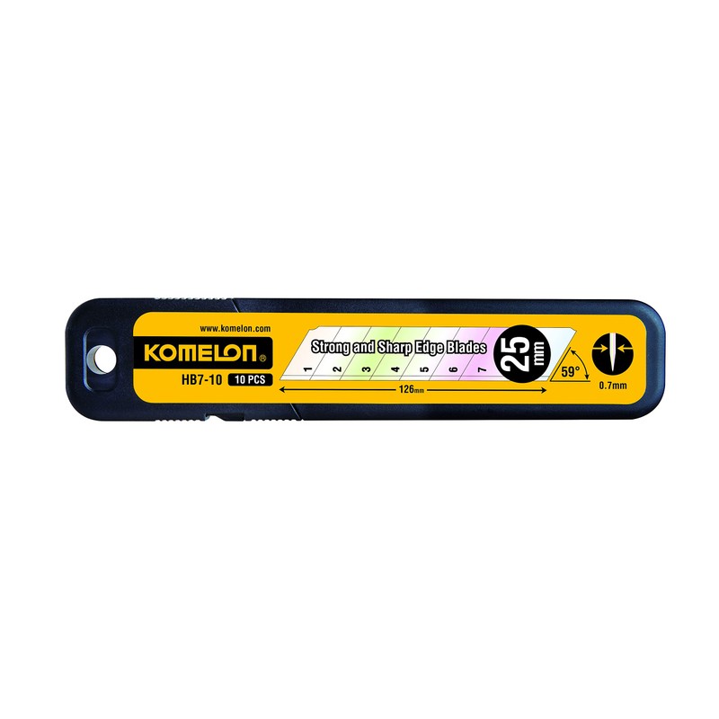 Komelon premium 10 pcs of 25mm snap off utility blades