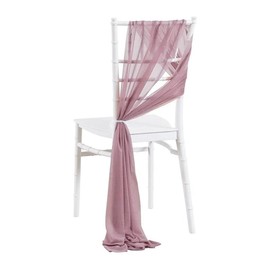 20 x 275 cm Tulle Fabric Chair Decoration Tulle Chair Bows Wedding Chair Decoration Tulle Chair Sashes Bows Chiffon Decorative Fabrics for Wedding Party Christmas Soy Pink 1 Piece