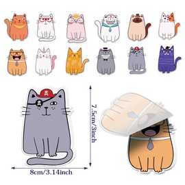 Cat Sticky Notes, 240 Pages Cute Cat Self Adhesive Memo Pad Cat Sticky Note Self Stick Funny Cat Stick Notes Memo Pads Cartoon Animal Stationary Note Pads for Home, School, Office -12 Designs