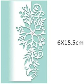 3D Stamp Flower Corner Xmas Christmas Cutting Dies for Card Making，Cutting Dies Cut Stencils for DIY Scrapbooking Photo Album Decorative Embossing Paper Dies for Card Making Templated+Cute Brooch Pin