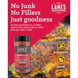 Lane's Blackening Seasoning - Premium All Natural Blackened Seasoning for Fish, Chicken and Beef | Bold Cajun Flavor | Blackened Fish Seasoning | Gluten Free | No MSG | Made in the USA | 10.2 oz