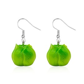 Peasimy 3D Cabbage Cucumber Earrings Fun Vegetable Dangle Earrings for Women Unique Novelty Statement Jewelry, Large, Resin, No Gemstone