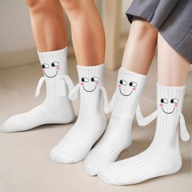 Funny Magnetic Holding Hands Socks for Couples Men Women Boyfriend - Fun Novelty Cool Socks Gift - Valentines Day Birthday Christmas Gag Gifts for Couple Husband Wife Girlfriend Stocking stuffers