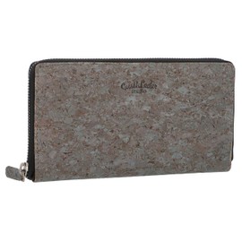 Gusti Cara Women's Leather Wallet, Long Purse, Many Compartments, Leather, darkgray, Retro