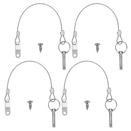 M METERXITY 4-Pack Quick Release Pins, 1/4"(6mm) Diameter, 1(26mm) Usage Length Bimini Top Pin W/Lanyard & Screws for Shipbuilding/Marine/Trailer, 1.5 (37mm) Long Hardware Pins