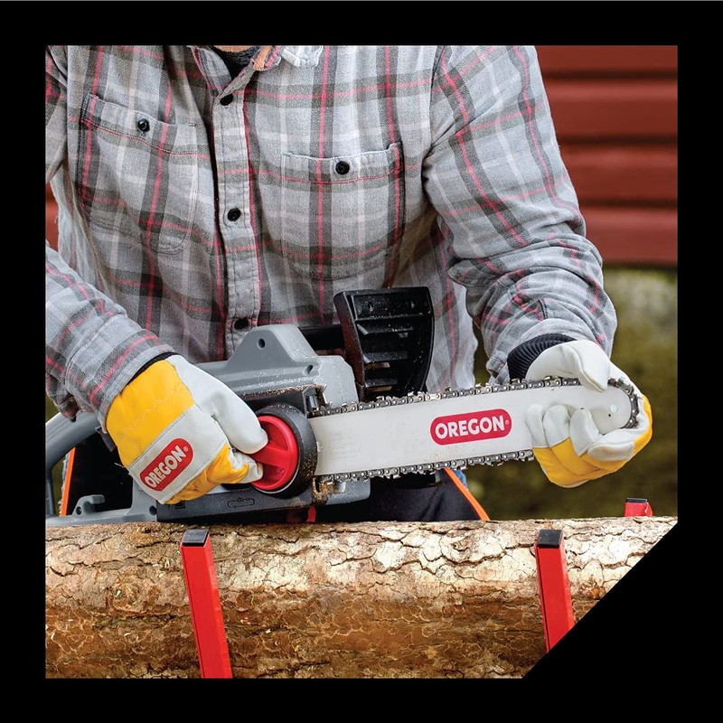 Oregon 295399M Chainsaw Protective Gloves, Leather – Pair (M),white