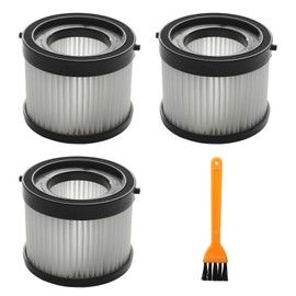 49-90-1951 HEPA Dry Vacuum Filters Compatible with MWK M18 Fuel Vacuum 49-90-0160, 49-90-1951, Fit for 0882-20 M18 Compact Vacuum, 3 Pack and 1 Brush