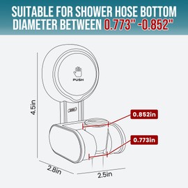TAILI - Soporte para cabezal de ducha con ventosa, sin taladrar, impermeable, soporte para cabezal de ducha de altura ajustable, para baño en la pared, varita de toalla para soporte de cabezal de