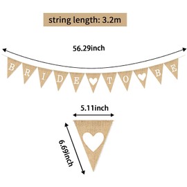 Bride to Be Banner Burlap Rustic Vintage Boho Bride to Be Sign for Bridal Shower Engagement Wedding Bachelorette Party Decorations